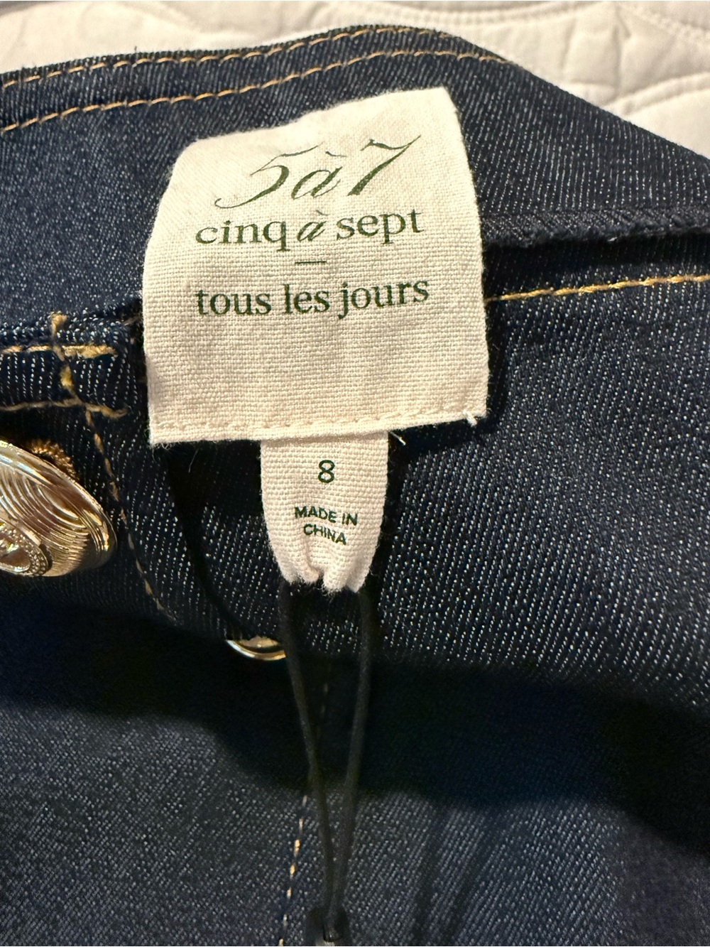 Classic Dark Blue Denim Button-Front Skirt - Picture 4 of 5